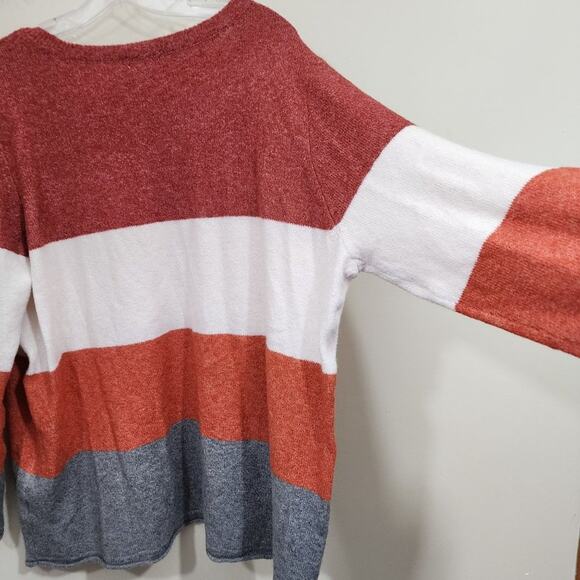 Lou & Grey super soft lightweight fall colors striped sweater woman's size 3XL - Picture 8 of 10